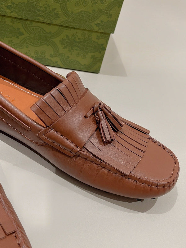 GG Men's Tassel Loafer Brown Calfskin 561802