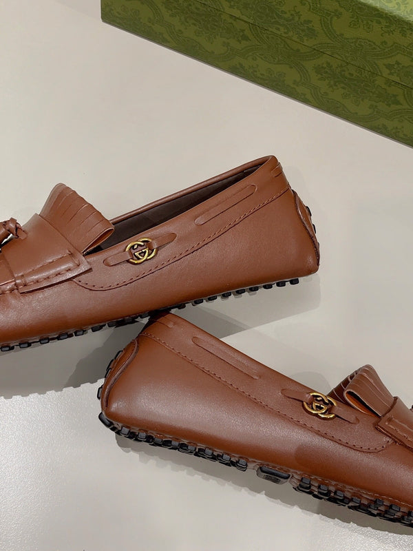 GG Men's Tassel Loafer Brown Calfskin 561802