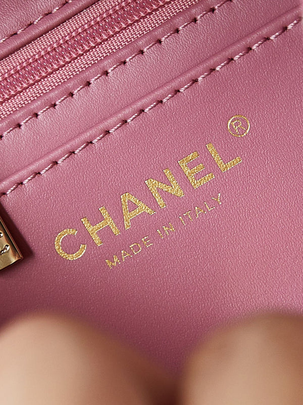 24p mini classico 20cm tweed rosa hardware dorato