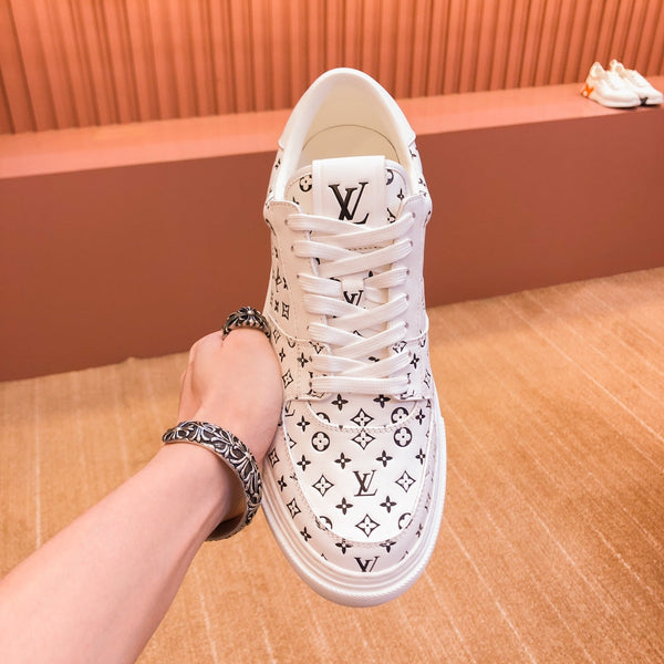 LV TRAINER SNEAKER IN WHITE MIX BLACK MONOGRAM CALFSKIN