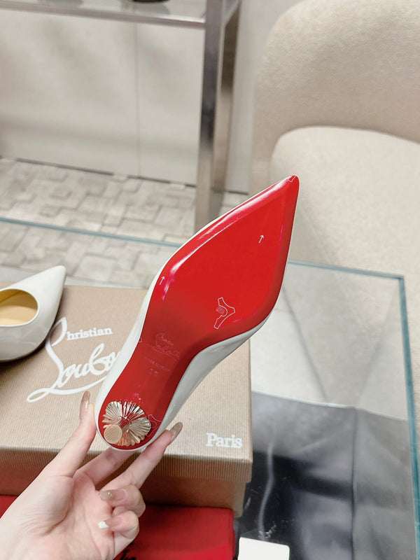 CL 25s Scepter Pumps 85mm White Patent Leather 446632