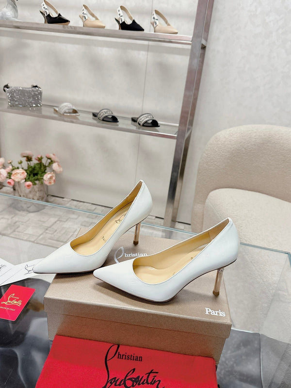 CL 25s Scepter Pumps 85mm White Patent Leather 446632