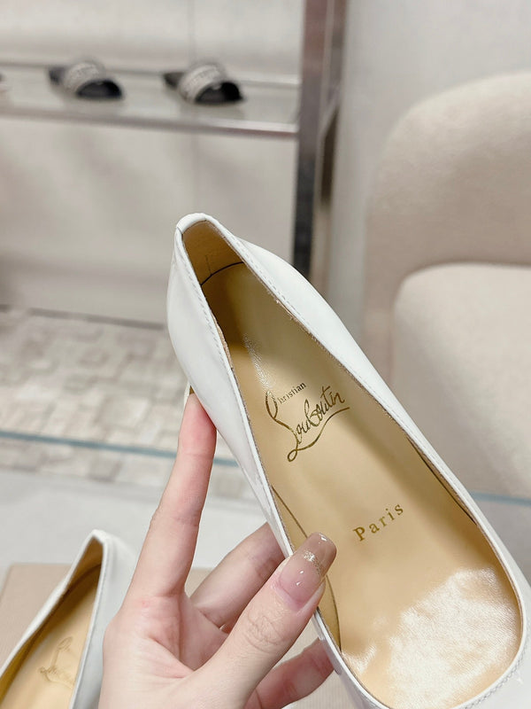 CL 25s Scepter Pumps 85mm White Patent Leather 446632