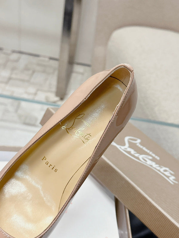 CL 25s Scepter Pumps 85mm Beige Patent Leather 446633