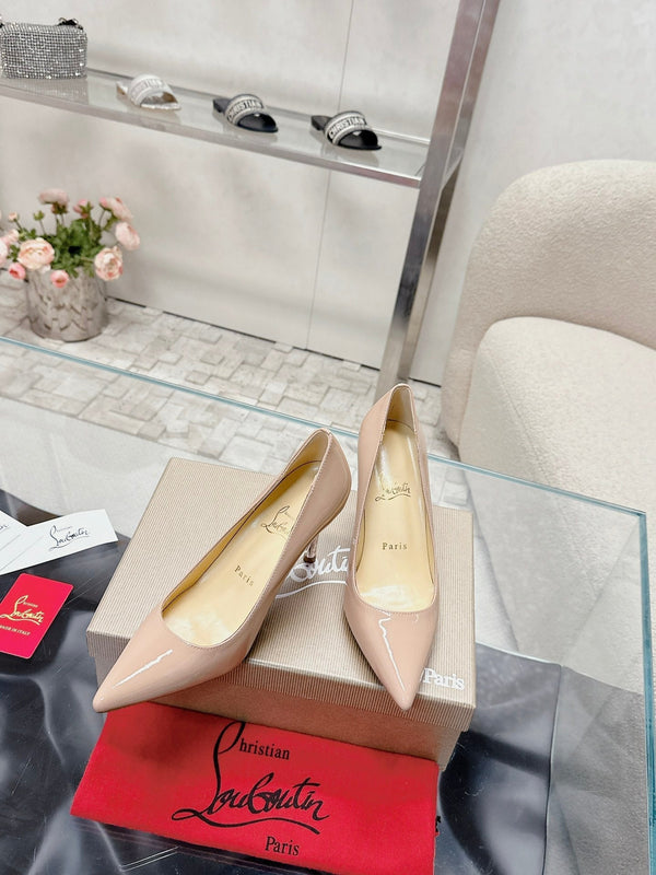 CL 25s Scepter Pumps 85mm Beige Patent Leather 446633