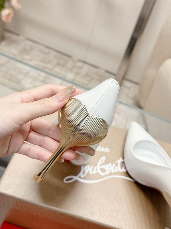 CL 25s Ginko Pumps 85mm White Cowhide& Sheepskin446637