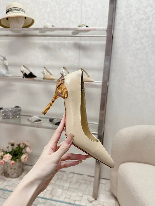 CL 25s Ginko Pumps 85mm Beige Cowhide& Sheepskin 446639