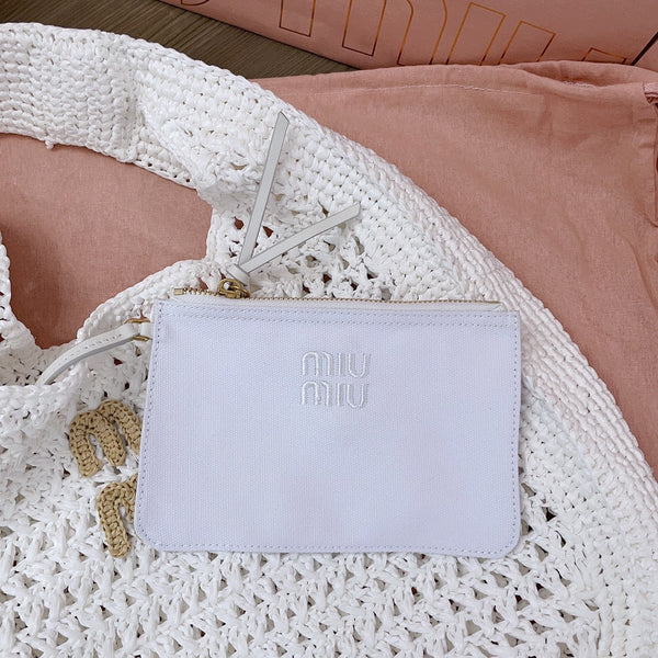 miu hobo bag 31cm white woven fabric