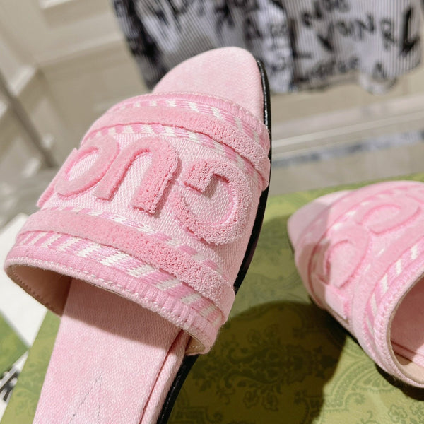 GG Interlocking double G hollow slippers PInk Rose