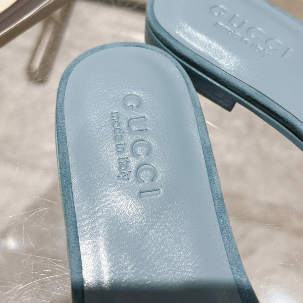 GG Interlocking double G hollow slippers Orchid Purple Blue