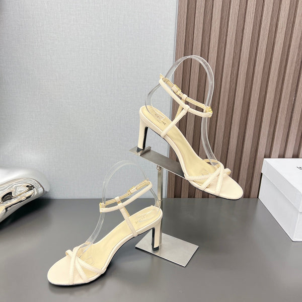 CUIR TRIOMPHE SANDAL IN LAMBSKIN YELLOW CREAM