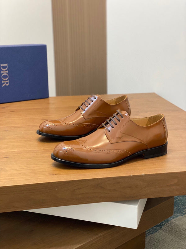 CD POINED TOE LONDON OXFORD TAWNY POLISHED CALFSKIN