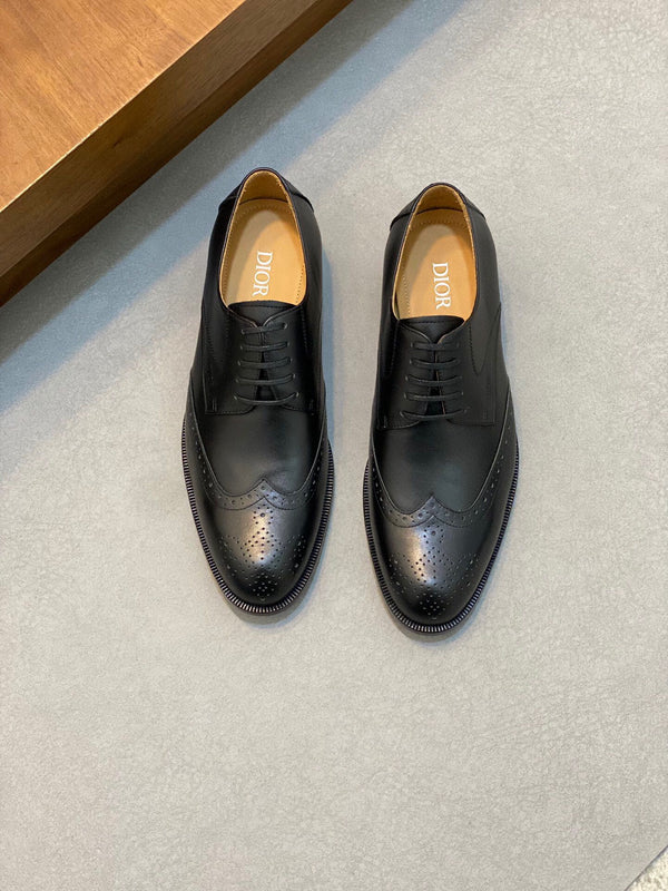 CD POINED TOE LONDON OXFORD BLACK CALFSKIN