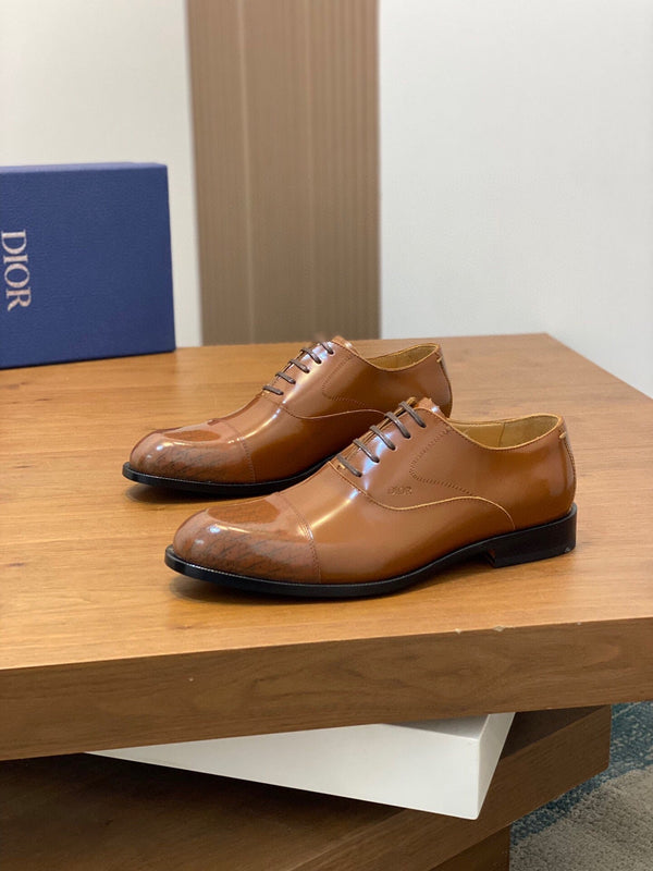 CD TIMELESS SIMPLE OXFORD TAWNY POLISHED CALFSKIN