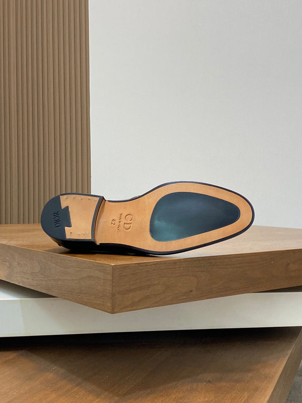 CD POINED TOE LONDON OXFORD BLACK POLISHED CALFSKIN