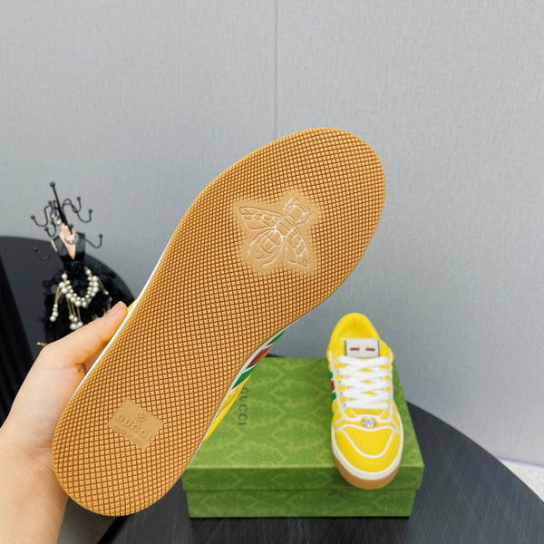 GG Screener With Web Neoprene Low Top Sneakers Yellow