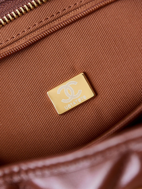 Borsa hobo 24a 32 cm in pelle di vitello bordeaux con finiture dorate