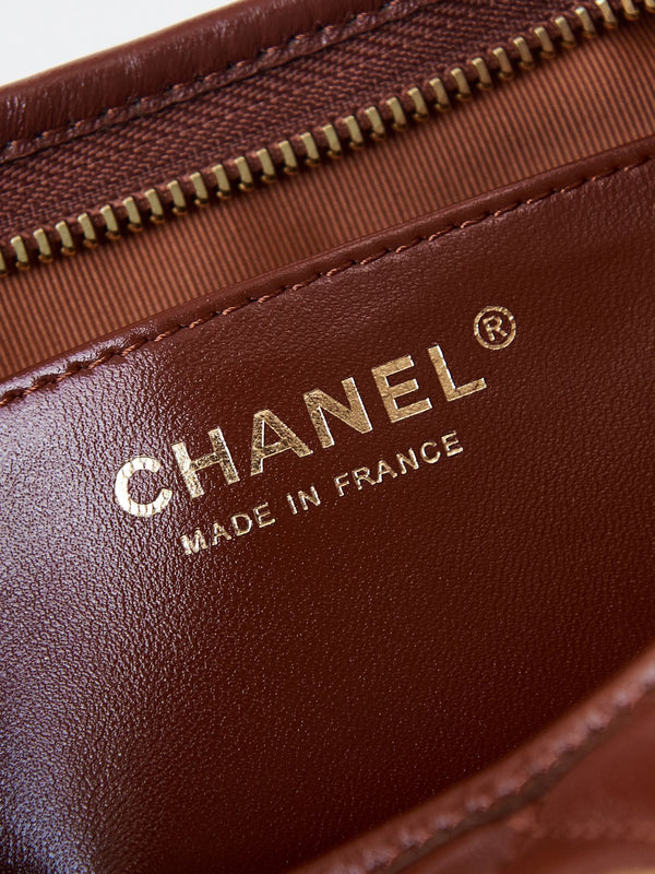 Borsa hobo 24a 23 cm in pelle di vitello bordeaux con finiture dorate