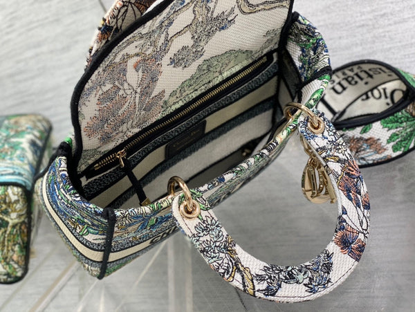 CD Travel Star Green 24 Lady Dior Bag Canvas 336666