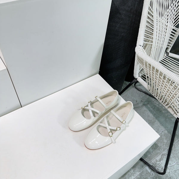 MARY JANE PIATTA IN PELLE DI VITELLO BIANCA