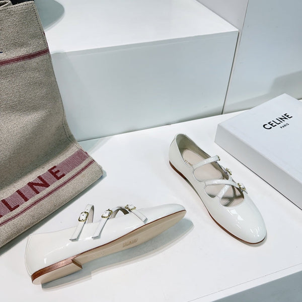 MARY JANE PIATTA IN PELLE DI VITELLO BIANCA