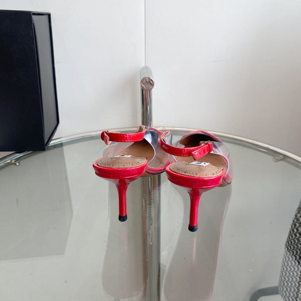 alaia slingbacks 60 optic red heart lambskin