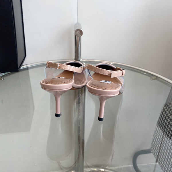 alaia slingbacks 60 optic pink heart lambskin