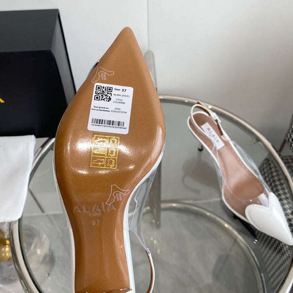 alaia slingbacks 60 optic white heart lambskin