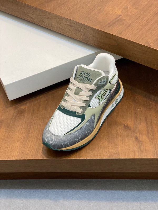 LV RUN WAY TRAINERS SHOES LIGHT GREY