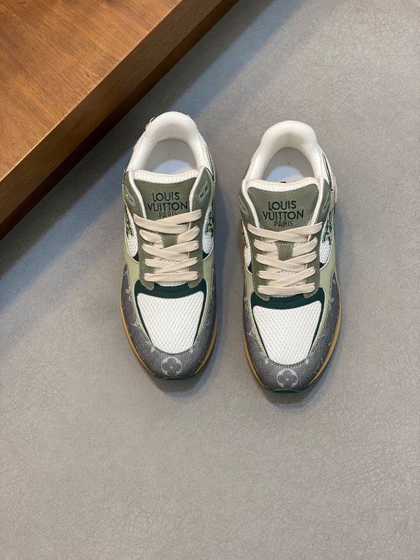 LV RUN WAY TRAINERS SHOES LIGHT GREY