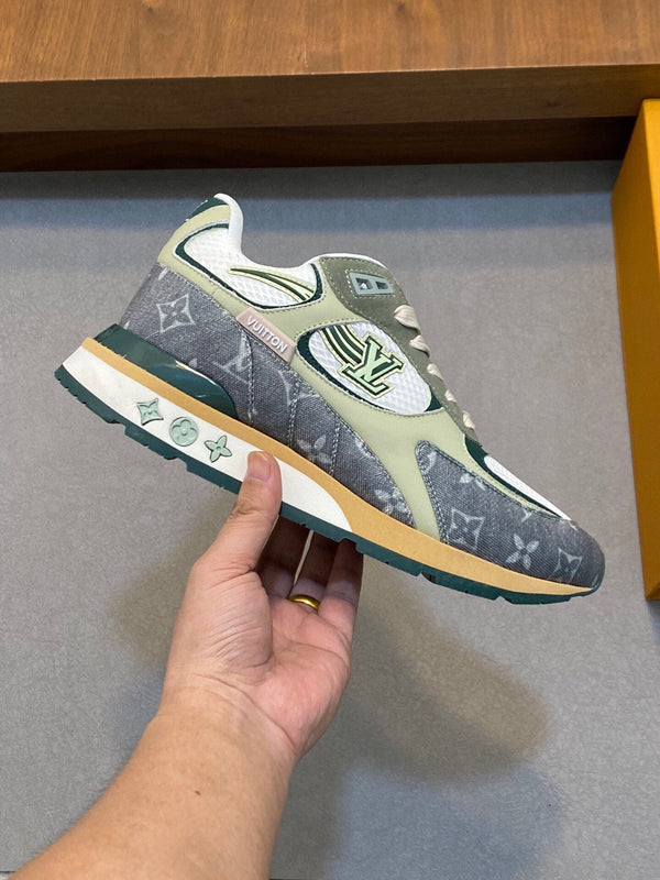 LV RUN WAY TRAINERS SHOES LIGHT GREY
