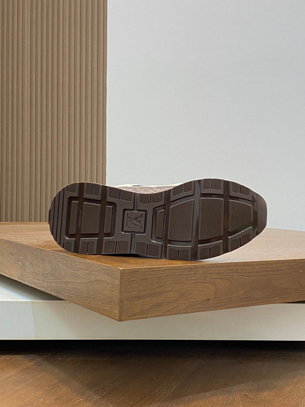 LV RUN WAY TRAINERS SHOES TAN BROWN