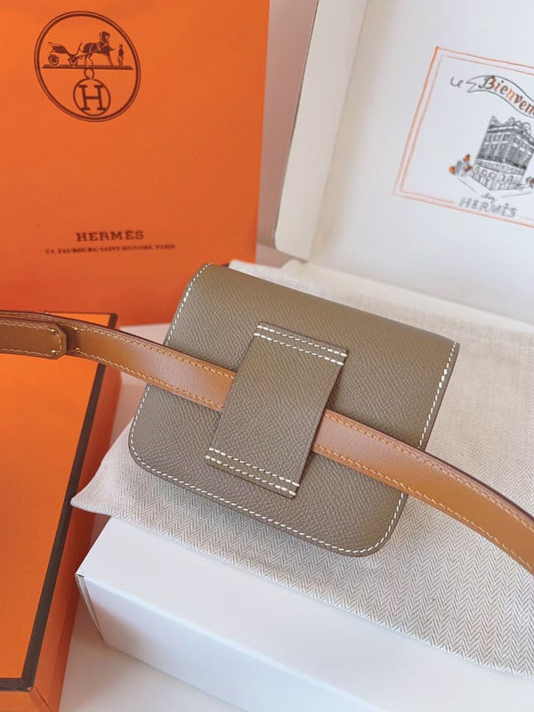 cintura hm kelly 18 mm con finiture in oro Epsom grigio sottile Constance