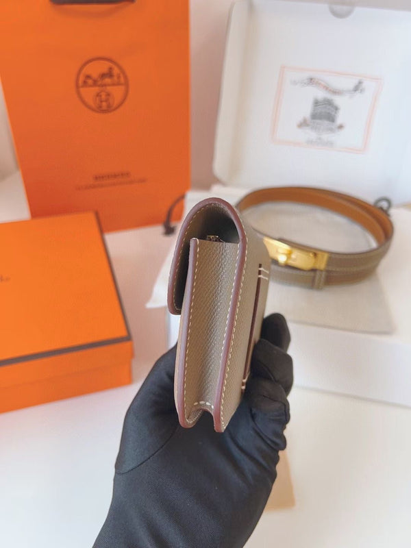 cintura hm kelly 18 mm con finiture in oro Epsom grigio sottile Constance