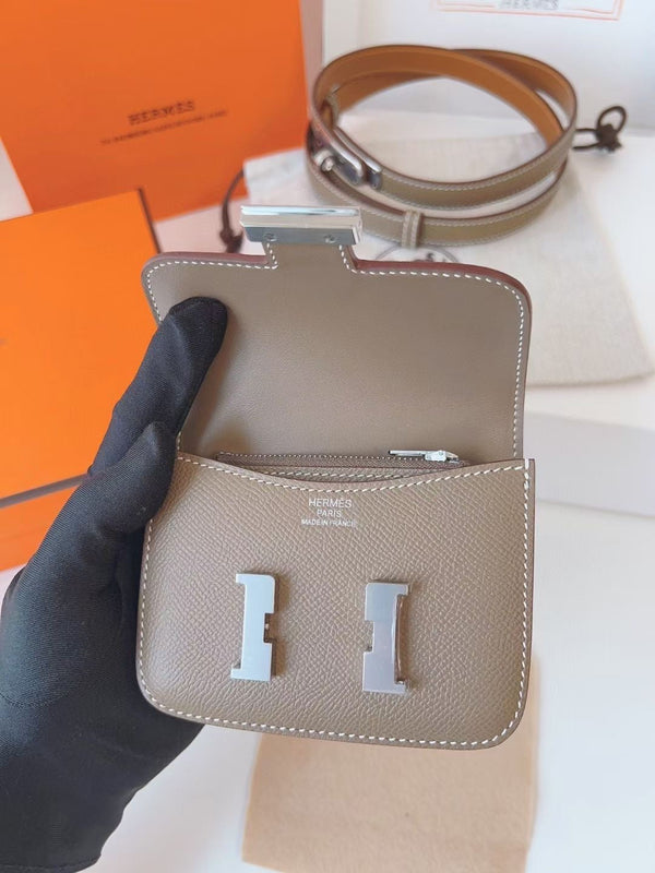 cintura hm kelly 18 mm con finiture in argento Epsom grigio sottile Constance