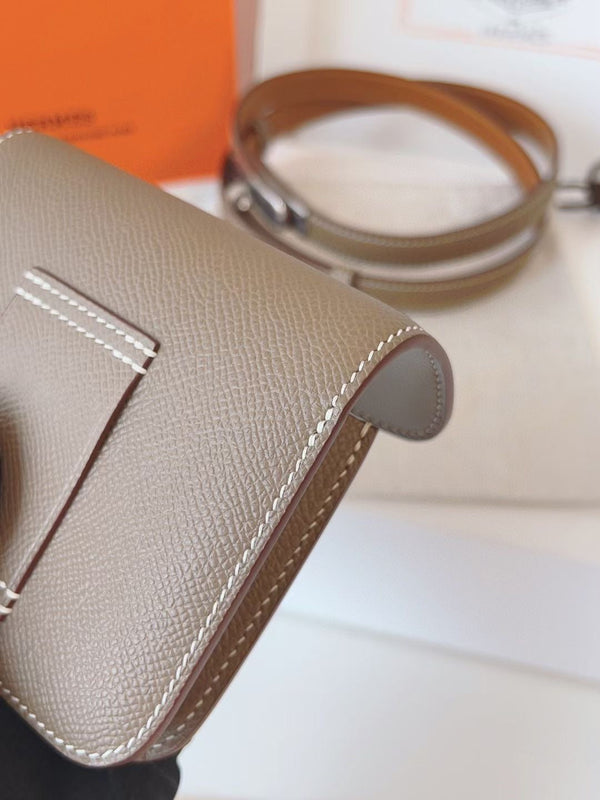 cintura hm kelly 18 mm con finiture in argento Epsom grigio sottile Constance