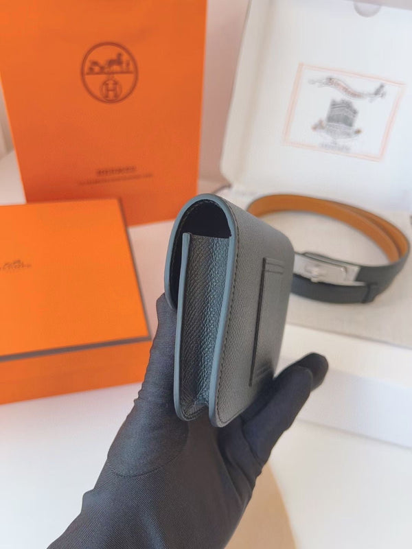 hm kelly belt 18mm with constance slim black epsom silver hardware