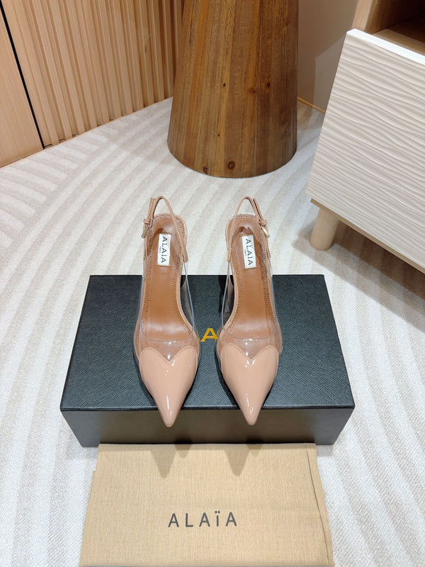alaia slingbacks 95 optic pink heart lambskin