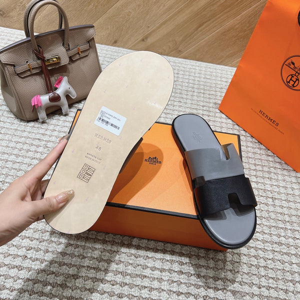 HM Izmir Sandals Gray Black Calfskin 294940