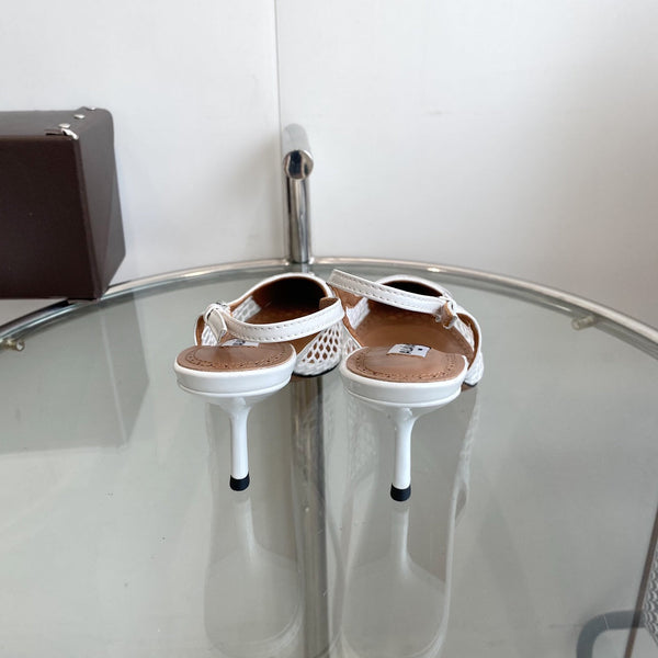 alaia slingbacks 60 fishnet white heart lambskin