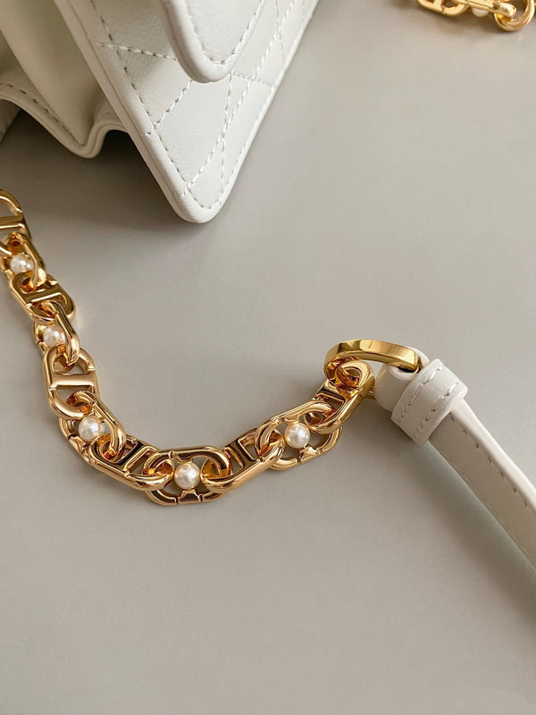 BORSA MINI ANGE 20 IN PELLE DI VITELLO BIANCA