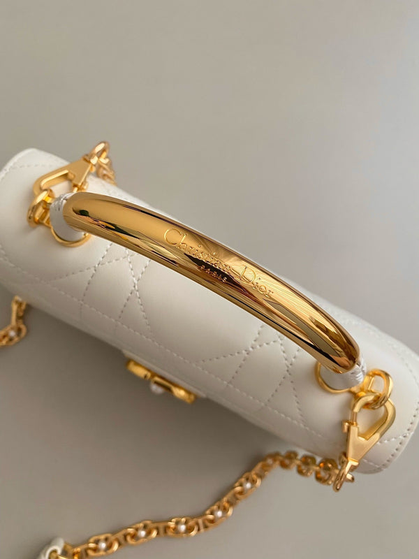 BORSA MINI ANGE 20 IN PELLE DI VITELLO BIANCA