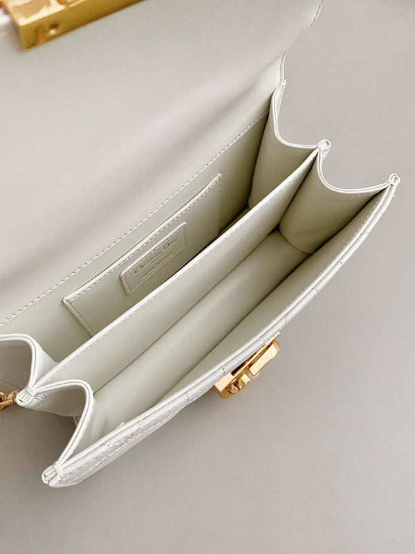 BORSA MINI ANGE 20 IN PELLE DI VITELLO BIANCA