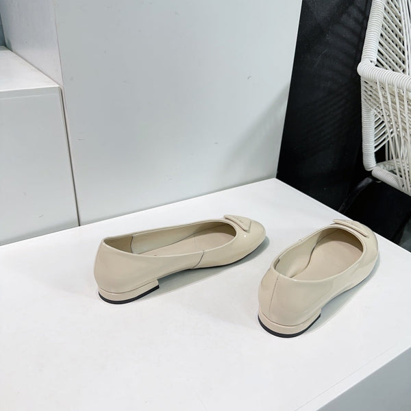 BALLERINE PRA BASIC VERNICE IN PELLE DI VITELLO BIANCO CREMA