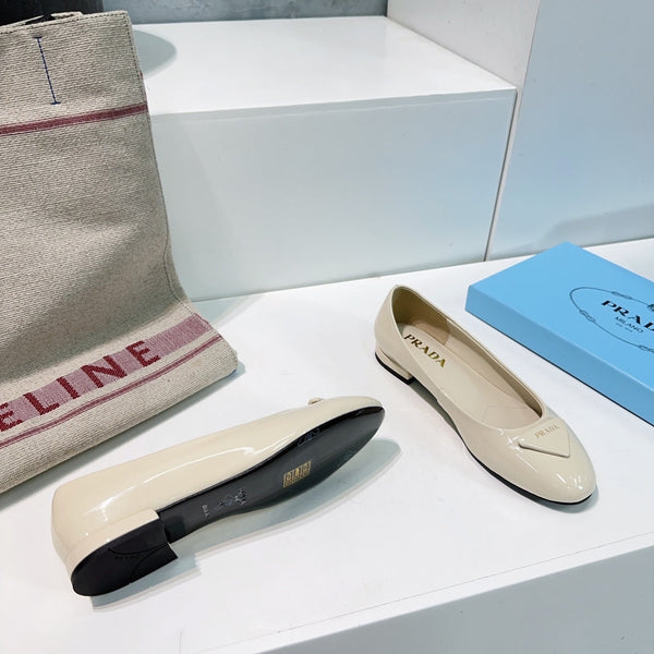 BALLERINE PRA BASIC VERNICE IN PELLE DI VITELLO BIANCO CREMA