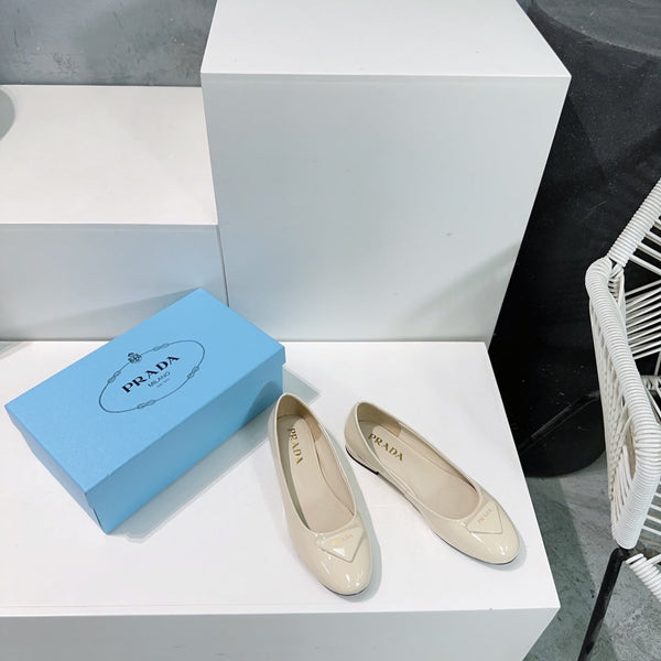 BALLERINE PRA BASIC VERNICE IN PELLE DI VITELLO BIANCO CREMA