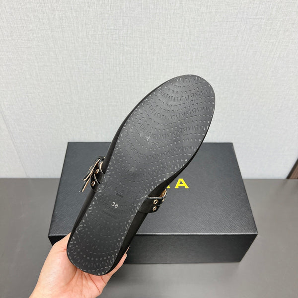 ALAIA MARY JANE SHOES IN BLACK LAMBSKIN SILVER HARDWARE