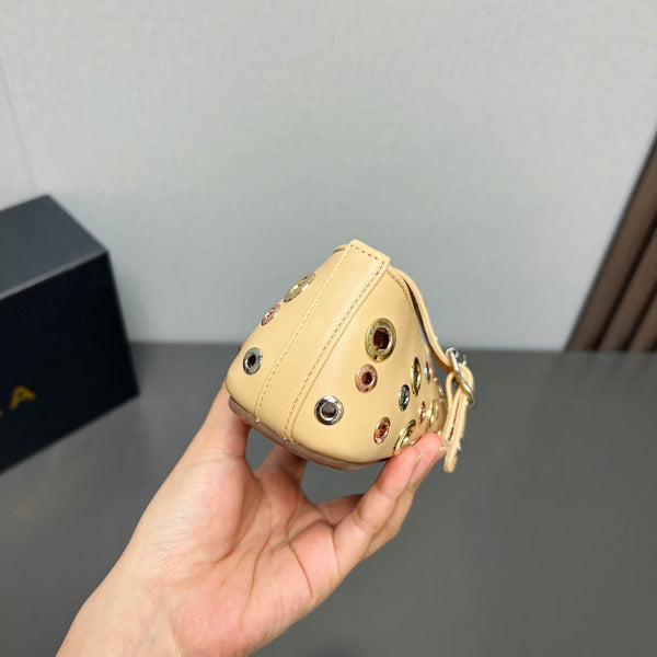 ALAIA MARY JANE SHOES IN BEIGE CREAM LAMBSKIN GOLD MIX SILVER HARDWARE