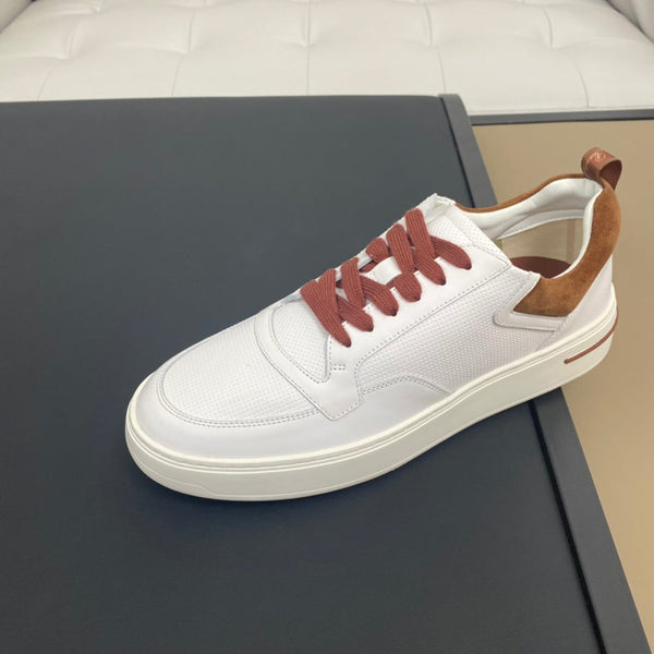 LP NEWPORT WALK SNEAKERS WHITE AND BROWN CALFSKIN