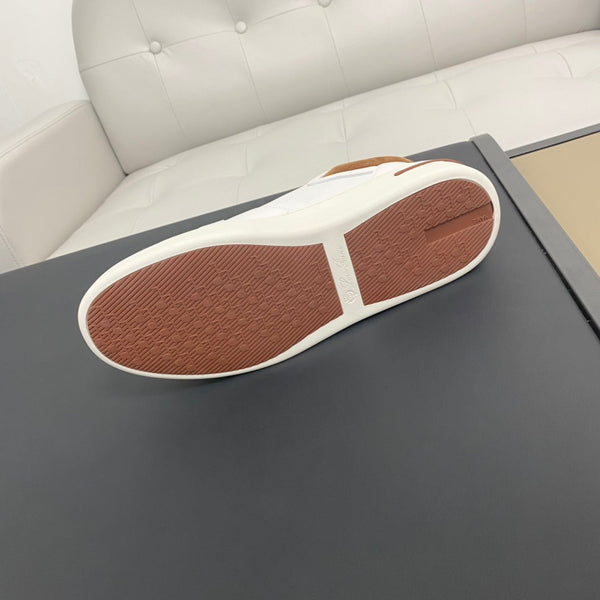 LP NEWPORT WALK SNEAKERS WHITE AND BROWN CALFSKIN